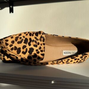 Steve Madden Leopard Print Flats pony hair